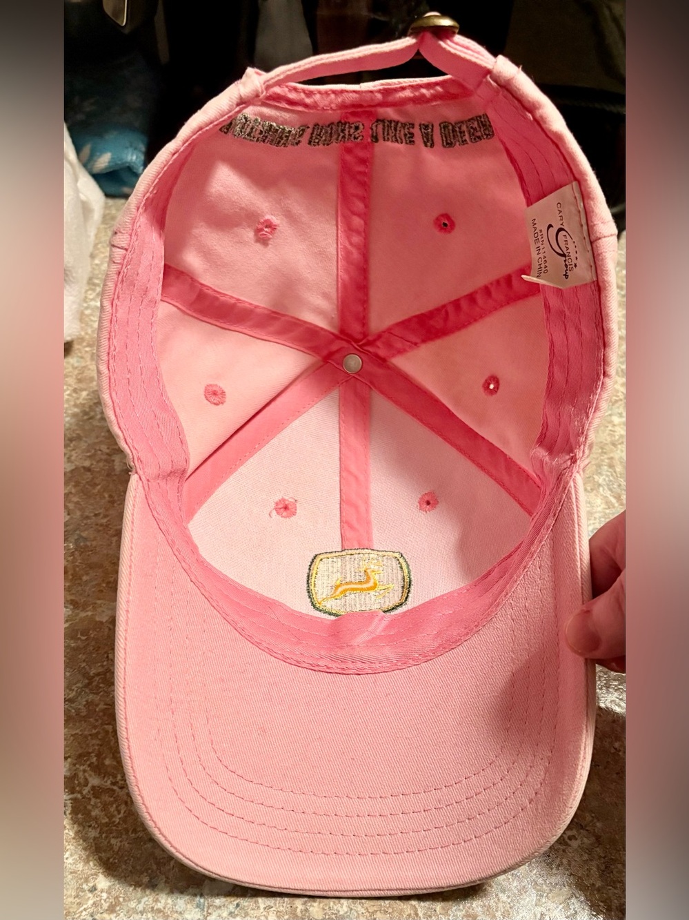 John Deere Pink Adjustable Baseball Cap Green Logo, Owners Edition Almost New!! - Picture 9 of 10